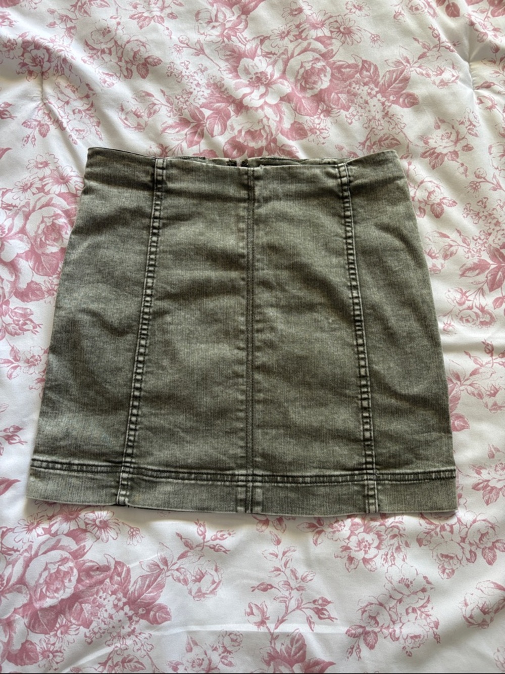 Jolt Olive Green Denim Mini Skirt